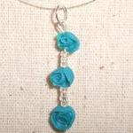 Deep Teal Rose Necklace