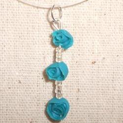 Deep Teal Rose Necklace